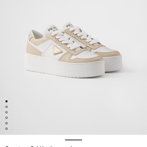 Prada Cream and White Platform Sneakers - Picture 1 of 6